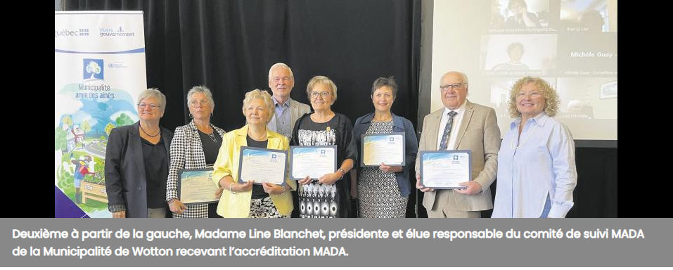 Lire la suite à propos de l’article Remise de la certification MADA à la municipalité de Wotton – Journal Actualité L’Étincelle