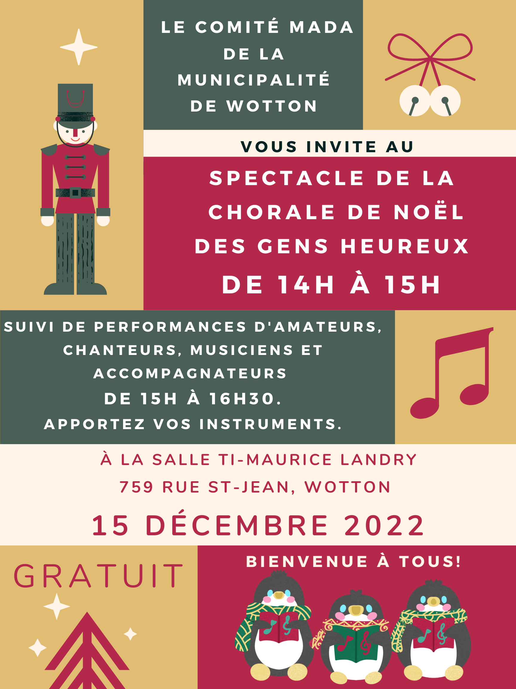 You are currently viewing Chorale de Noël des gens heureux et performances d’amateurs, chanteurs, musiciens et accompagnateurs