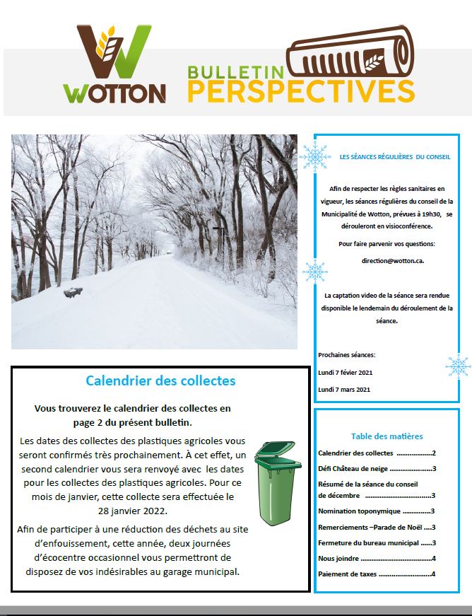 You are currently viewing Bulletin Perspectives janvier 2022