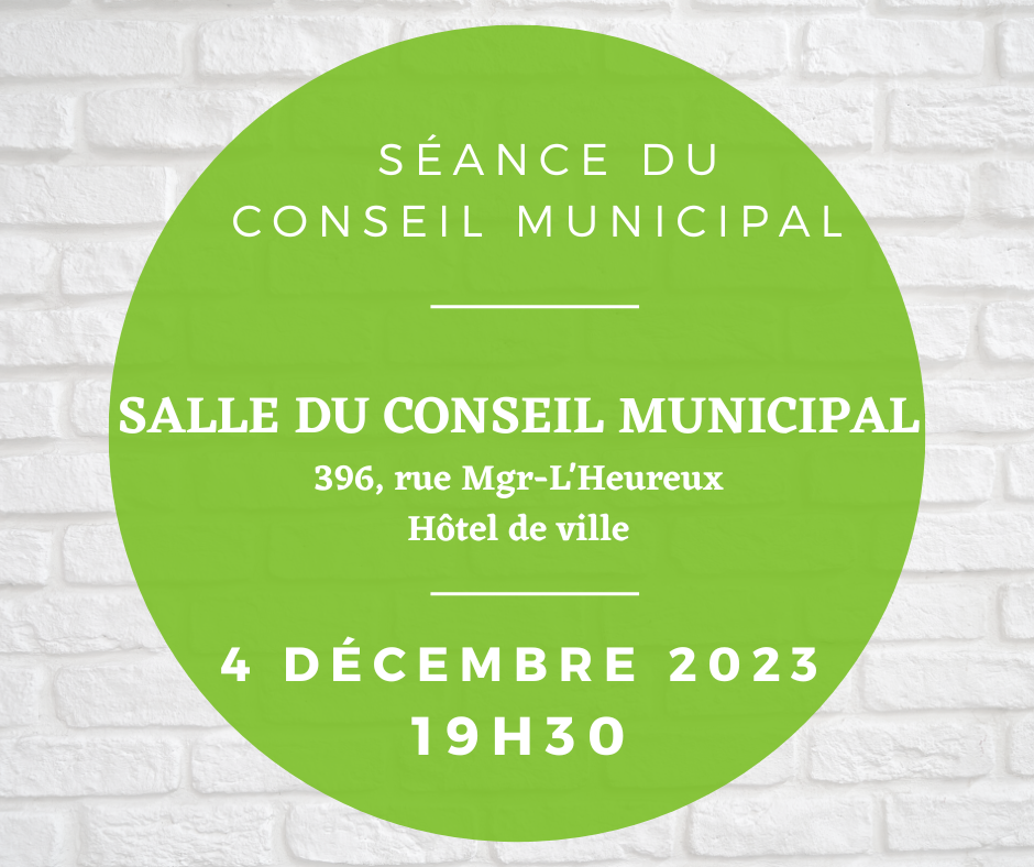 You are currently viewing Séance du conseil municipal du 4 décembre 2023 – 19H30
