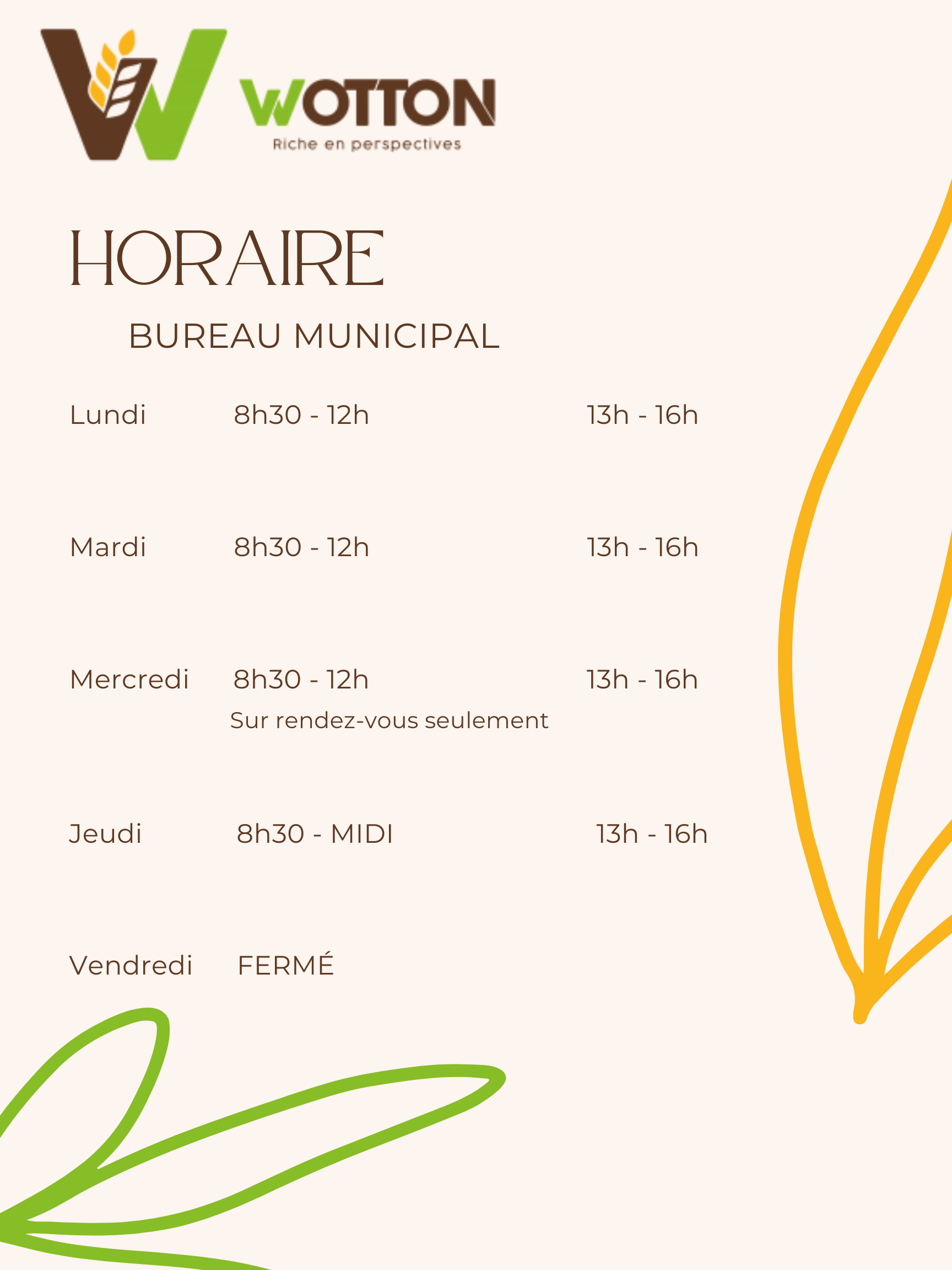 You are currently viewing Nouvel horaire BUREAU MUNICIPAL