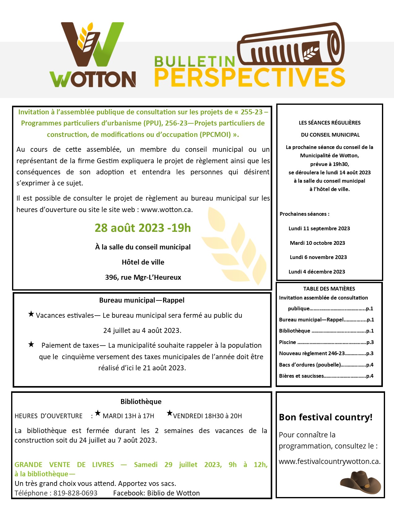 You are currently viewing Bulletin perspective – juillet 2023