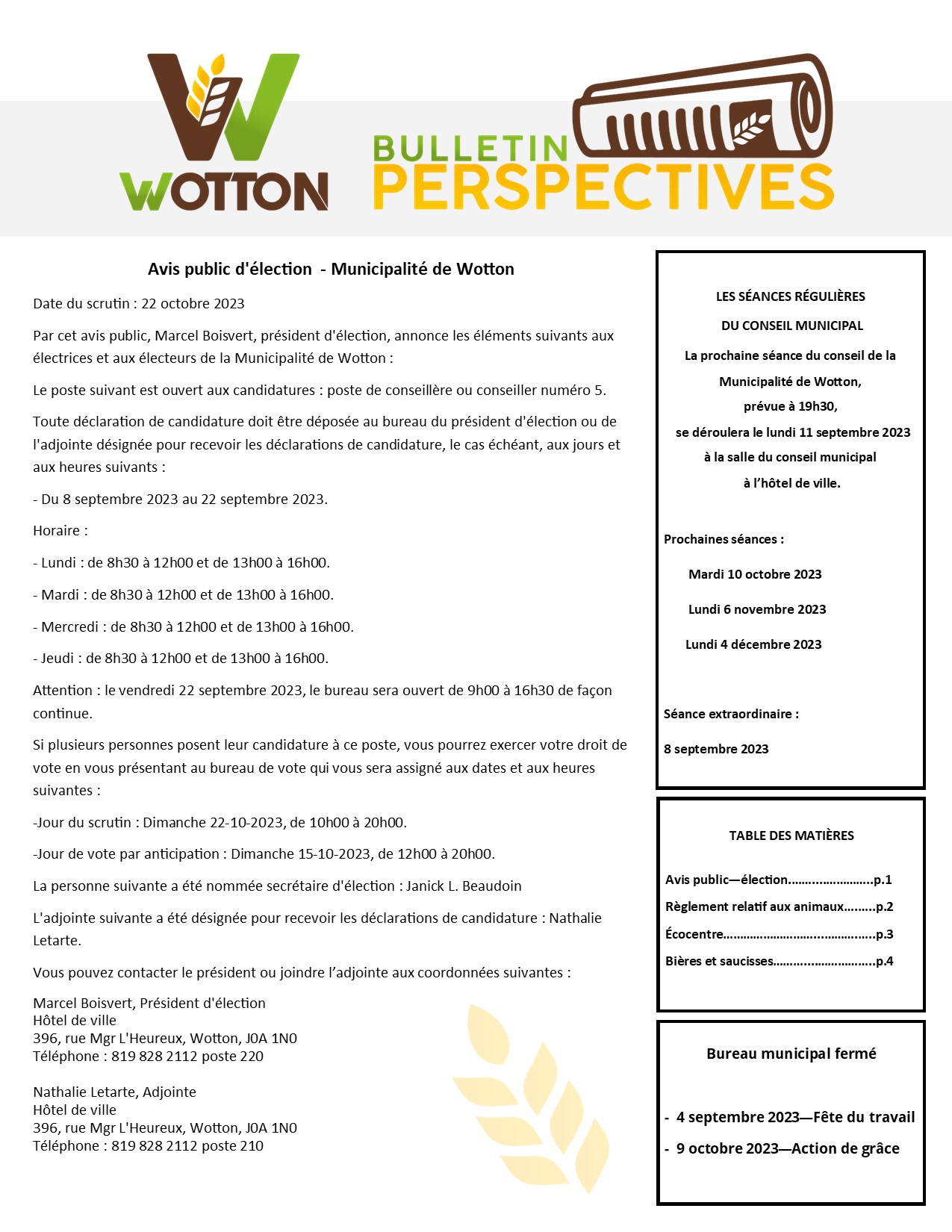 You are currently viewing Bulletin perspective – août 2023