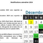 Modifications calendrier 2024