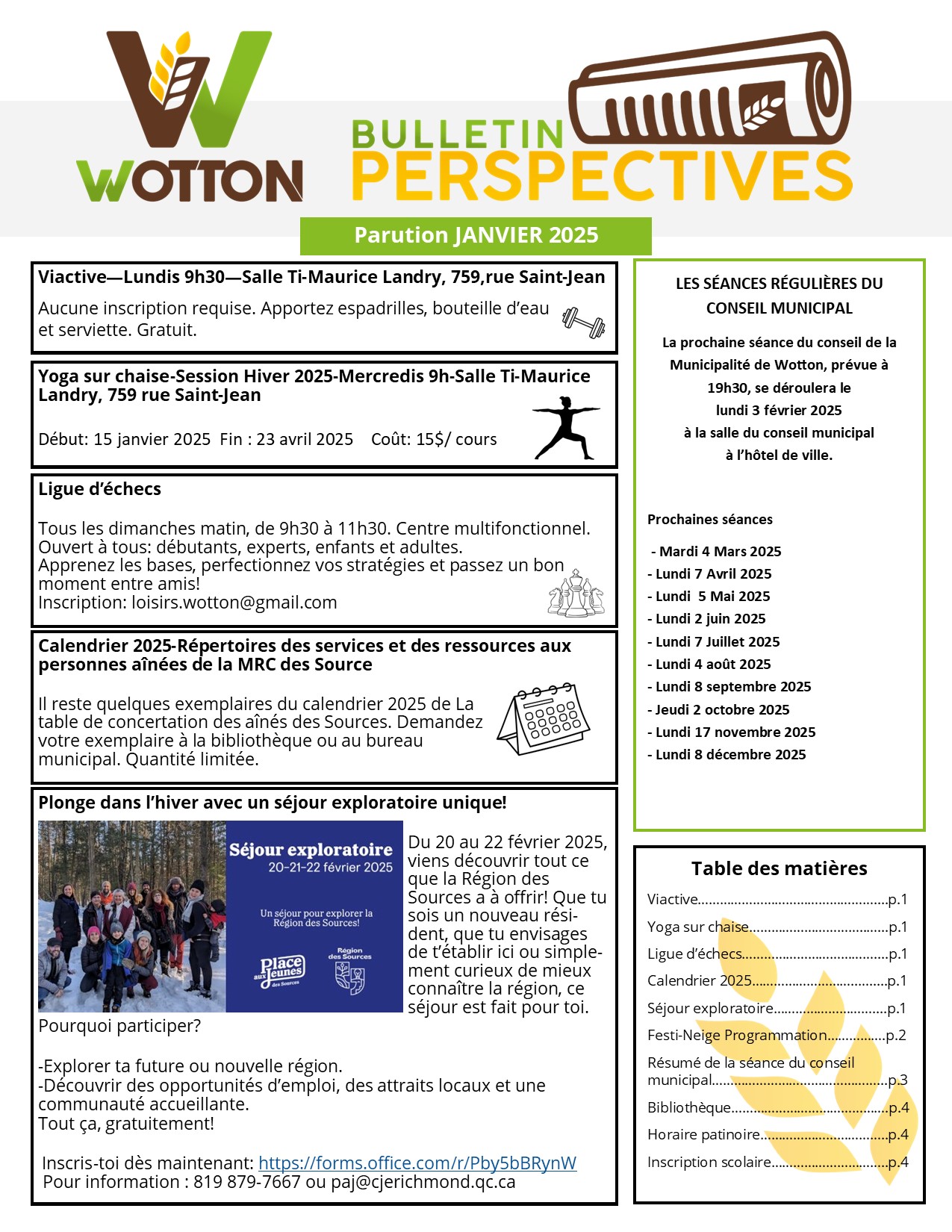 Lire la suite à propos de l’article Bulletin Perspective – Janvier 2025