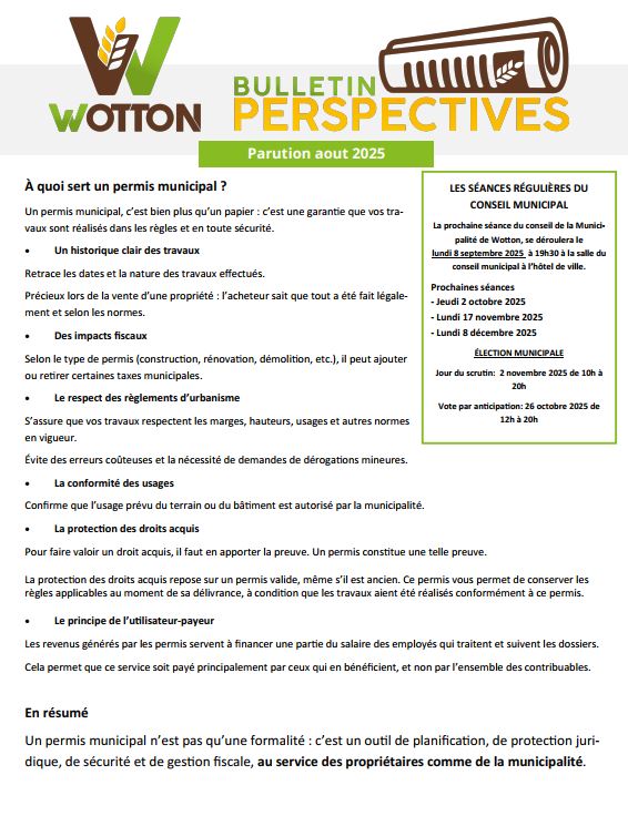 Lire la suite à propos de l’article Bulletin Perpectives – aout 2025
