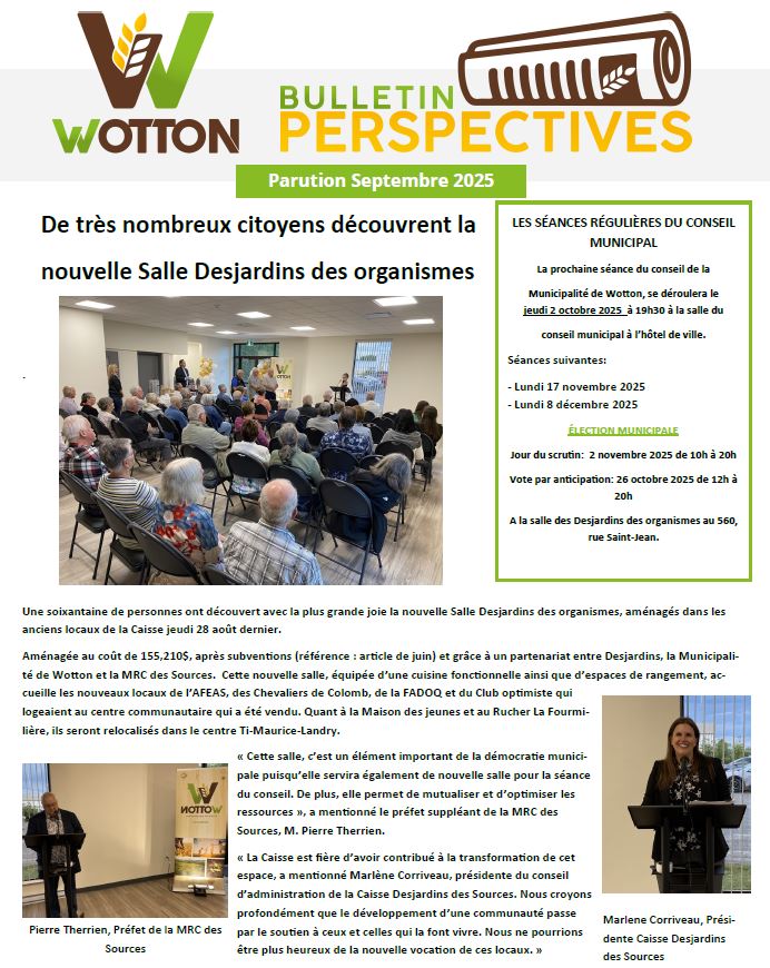 Lire la suite à propos de l’article Bulletin Perpectives – septembre 2025