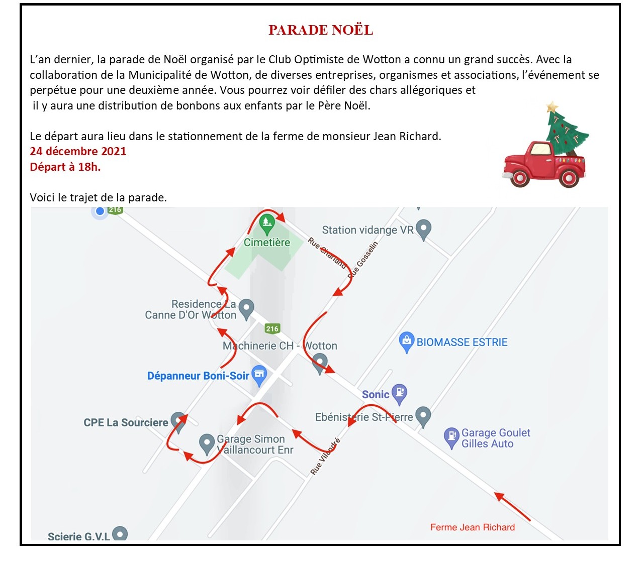 Lire la suite à propos de l’article Parade de Noël 2021